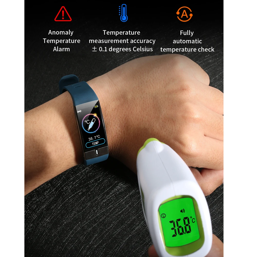 New Smart Bracelet Thermometer Body ECG PPG Heart Rate Temperature Measurement Waterproof Fitness Tracler Men Women Health Watch
New Smart Bracelet Thermometer Body ECG PPG Heart Rate Temperature Measurement Waterproof Fitness Tracler Men Women Health Watch