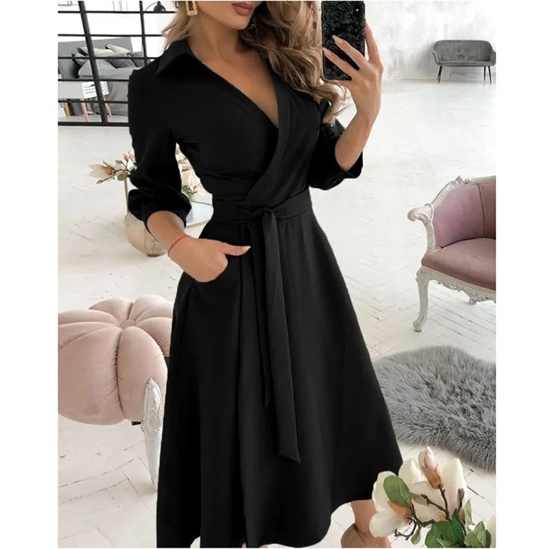 2021 Solid Color Women Shirt Dress Elegant Fashion Long Lady Dresses Autumn Casual Oversized Cardigan Girl Vestidos V Neck Tunic
2021 Solid Color Women Shirt Dress Elegant Fashion Long Lady Dresses Autumn Casual Oversized Cardigan Girl Vestidos V Neck Tunic