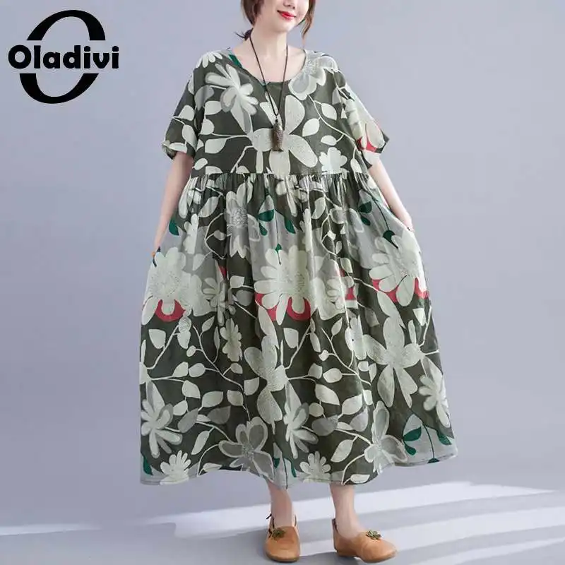 Платье Oladivi женское оверсайз в стиле бохо, праздничная пляжная одежда с цветочным принтом, длинное платье в богемном стиле, 4XL, 5XL, 6XL, 8XL, на лет...
Платье Oladivi женское оверсайз в стиле бохо, праздничная пляжная одежда с цветочным принтом, длинное платье в богемном стиле, 4XL, 5XL, 6XL, 8XL, на лет...