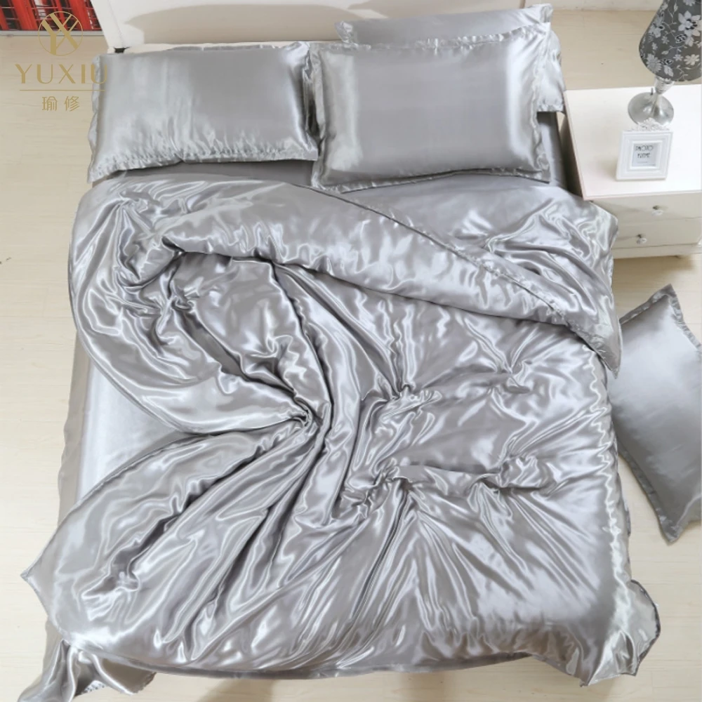 YuXiu Silk Bedding Sets Solid Gray White Black Color Duvet Cover Set Twin Queen King Size Quilt Covers Bed Linens Home Textile
YuXiu Silk Bedding Sets Solid Gray White Black Color Duvet Cover Set Twin Queen King Size Quilt Covers Bed Linens Home Textile