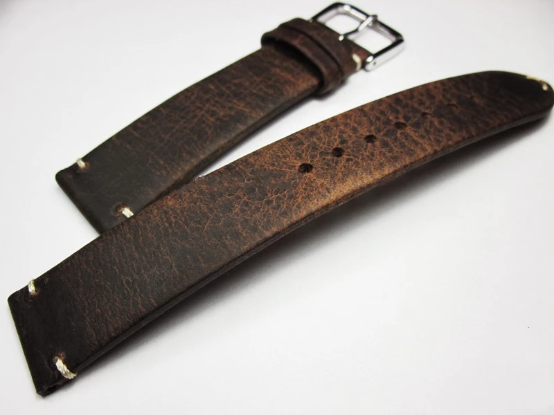 

Retro Brand Watch Strap 18 19 21 20 22mm Watchband Genuine Leather high quality Cowhide Wristband male soft Thin section Belt