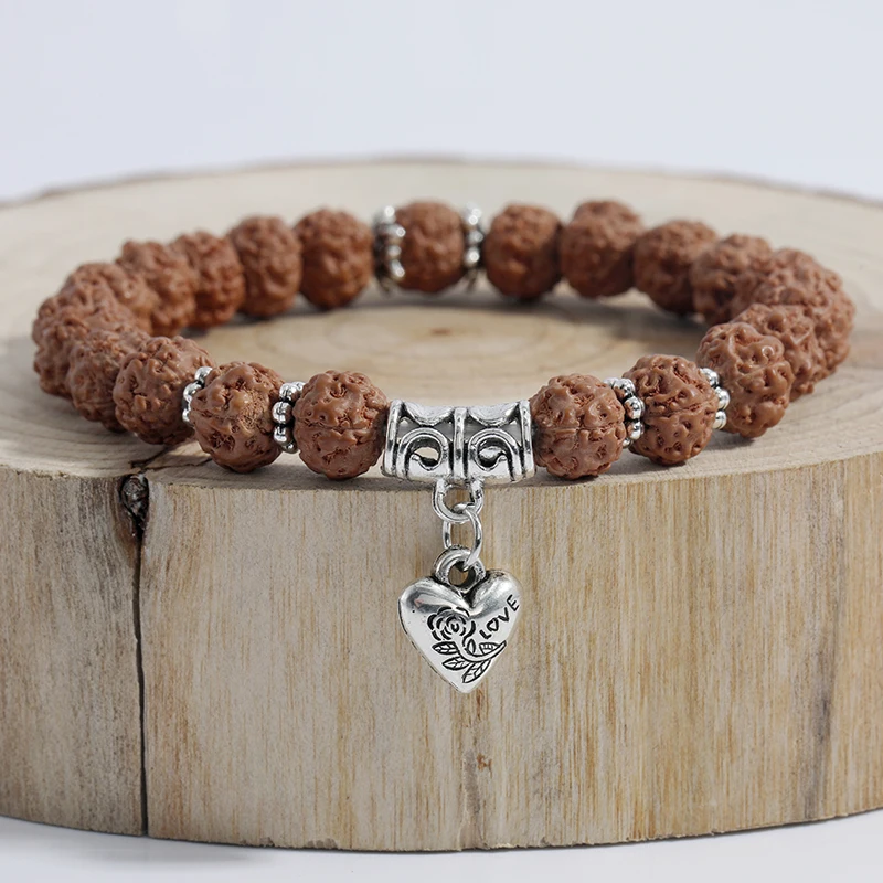 Oaiite оригинальный браслет Rudraksha сердце мала Чакра Исцеление йогой молитва Шарм в