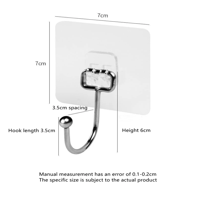 5pcs Transparent Sticky Hooks Waterproof Oilproof Self Adhesive Hooks Reusable Seamless Hanging Hook For Kitchen
5pcs Transparent Sticky Hooks Waterproof Oilproof Self Adhesive Hooks Reusable Seamless Hanging Hook For Kitchen