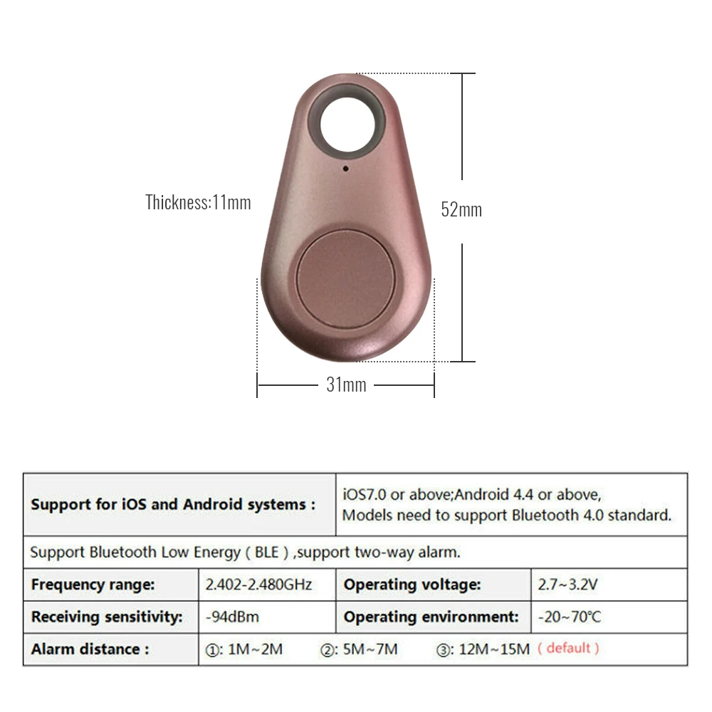 Smart Pets Anti-Lost Mini GPS Tracker For Keys Wallet Bag Kids Pet Dog Waterproof Bluetooth Tracer Trackers Finder Equipment
Smart Pets Anti-Lost Mini GPS Tracker For Keys Wallet Bag Kids Pet Dog Waterproof Bluetooth Tracer Trackers Finder Equipment