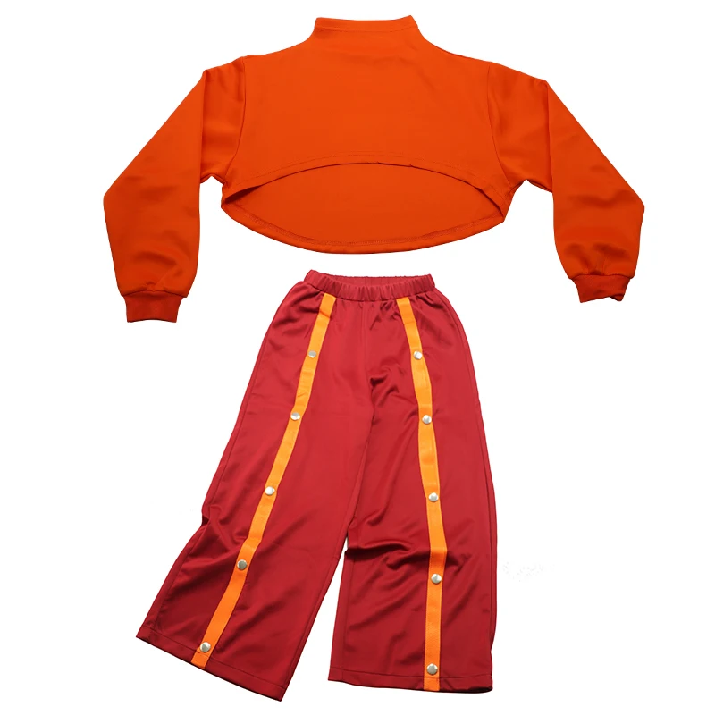 Girls Jazz Dance Costumes Orange Tops Wide Leg Pants Set Hip Hop Clothing For Kids Performance Stage Show Dance Wear DQS3047
Girls Jazz Dance Costumes Orange Tops Wide Leg Pants Set Hip Hop Clothing For Kids Performance Stage Show Dance Wear DQS3047