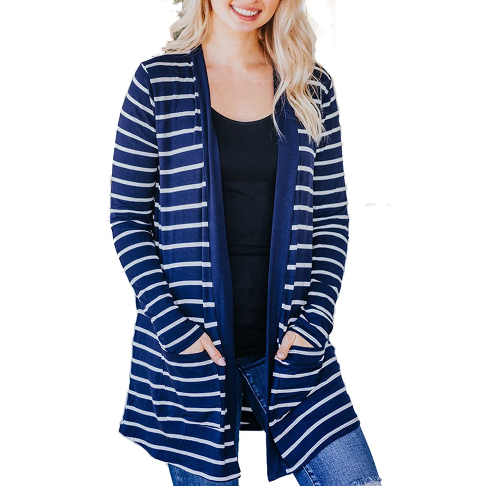 Striped Cardigans Female Women Sweater Open Front Cardigan Ladies Long Sleeve Top Women Fall Clothes Casual Knitted Coats
Striped Cardigans Female Women Sweater Open Front Cardigan Ladies Long Sleeve Top Women Fall Clothes Casual Knitted Coats