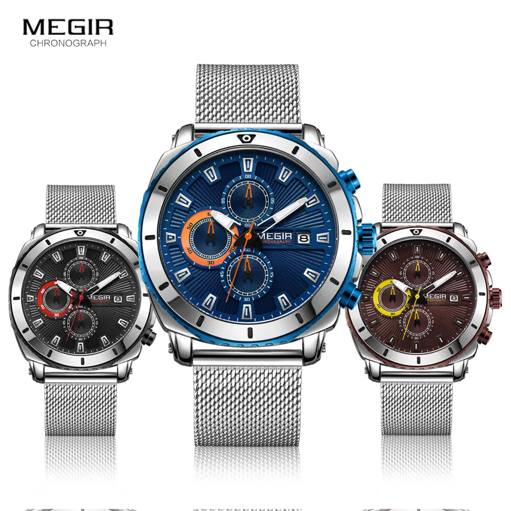Megir Watches Men 2020 Luxury Mesh Strap Business Quartz Watch for Man Top Brand Waterproof Army Sport Wrist Watches Blue Face
Megir Watches Men 2020 Luxury Mesh Strap Business Quartz Watch for Man Top Brand Waterproof Army Sport Wrist Watches Blue Face