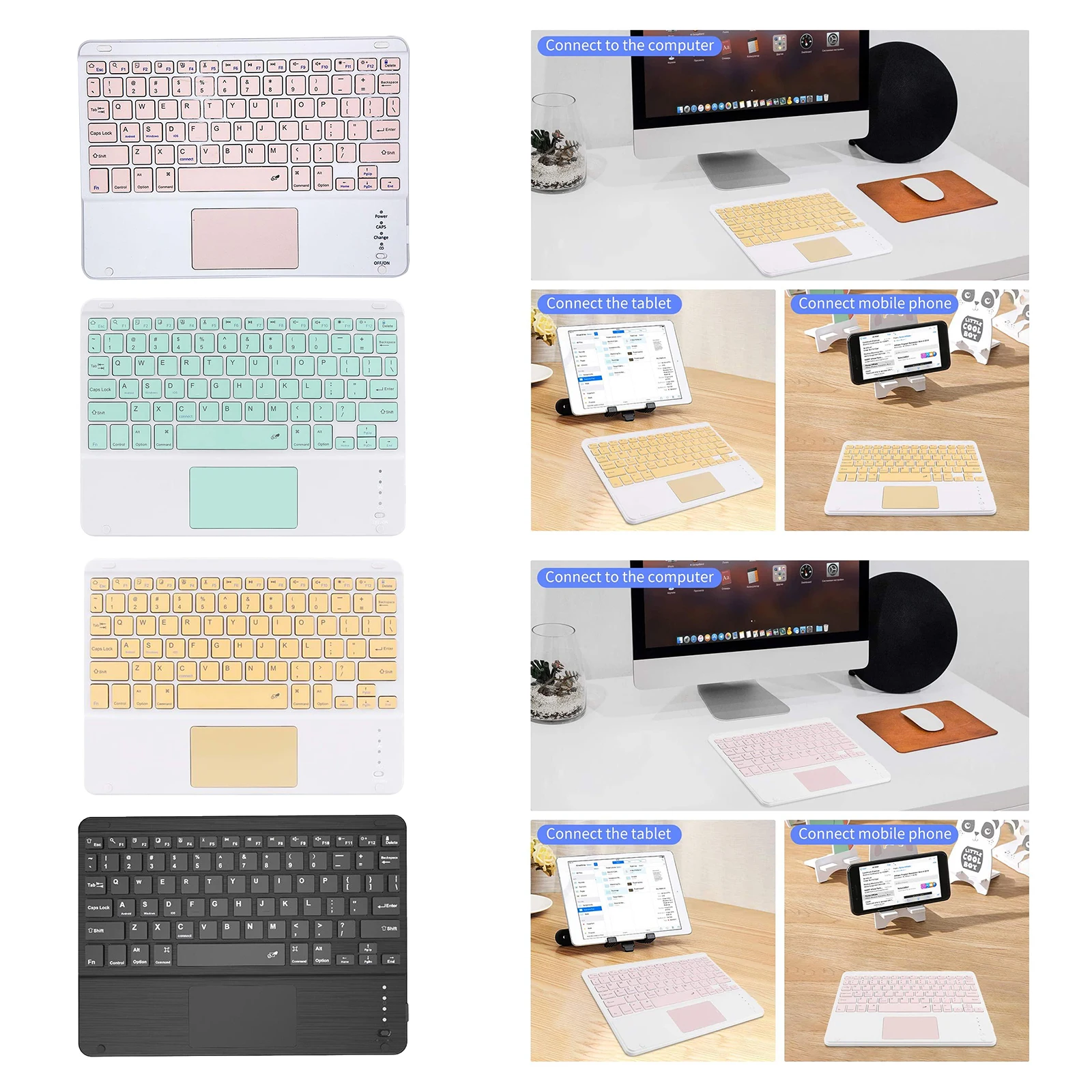 Mini Wireless Bluetooth Keyboard Touch Pad for iPad,Built-in Multi-Touch, Comfortable And High Sensitive
Mini Wireless Bluetooth Keyboard Touch Pad for iPad,Built-in Multi-Touch, Comfortable And High Sensitive
