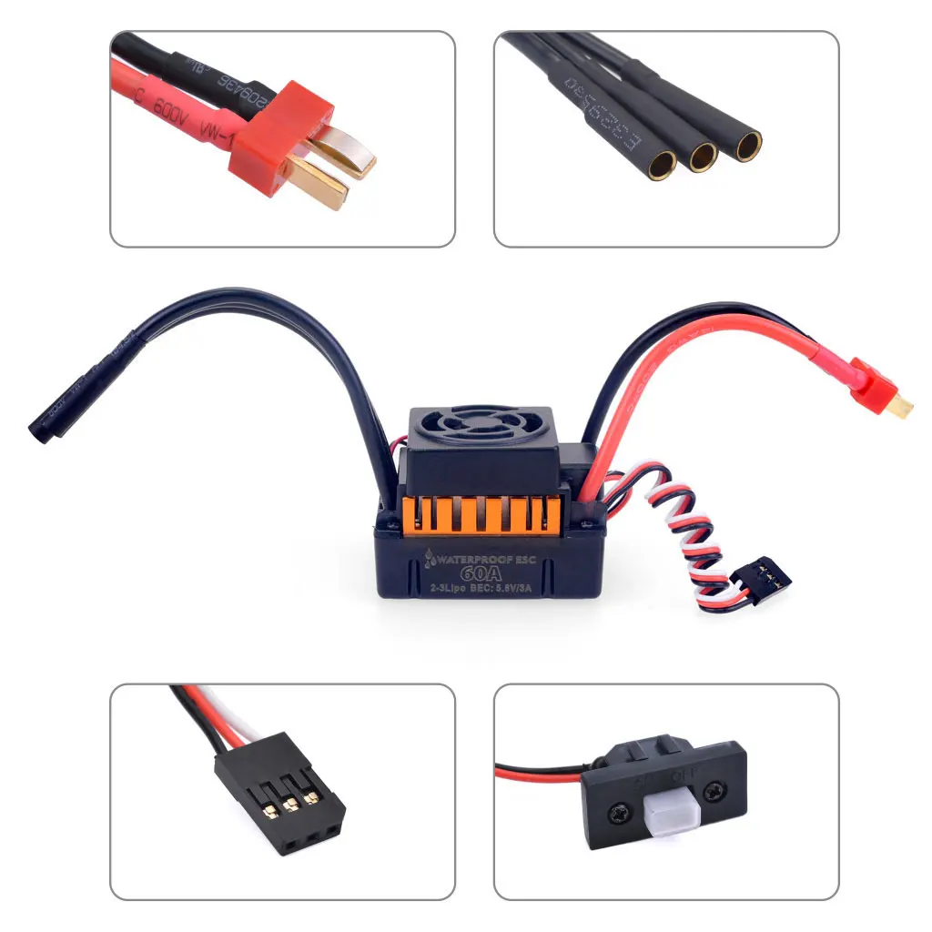 SURPASS HOBBY F540 Waterproof Brushless Motor +60A ESC T plug for 1/12 RC Cars Parts
SURPASS HOBBY F540 Waterproof Brushless Motor +60A ESC T plug for 1/12 RC Cars Parts