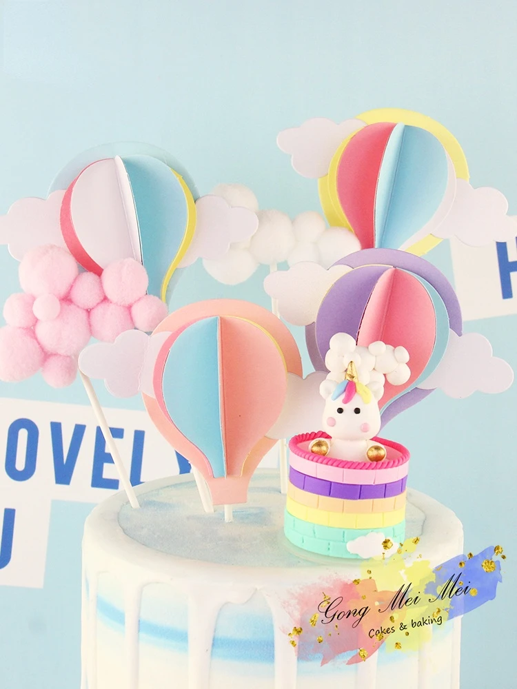 Cute Colorful Clouds Unicorn Cake Topper for Party Kids Girl Baby Happy Birthday Hot Air Balloon Cake Decoration Gifts Decor
Cute Colorful Clouds Unicorn Cake Topper for Party Kids Girl Baby Happy Birthday Hot Air Balloon Cake Decoration Gifts Decor