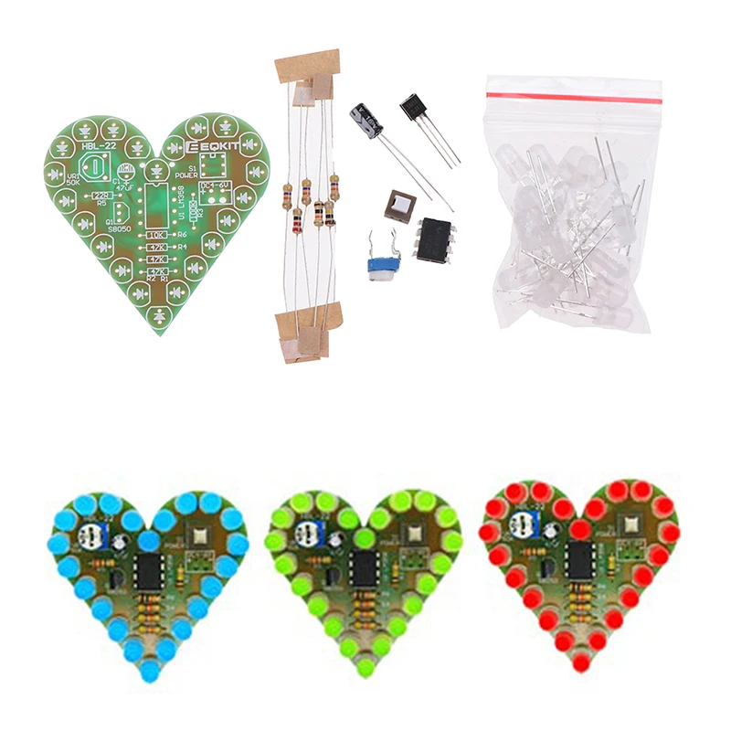 1set DIY Kit Heart Shape Breathing Lamp Kit DC 4V-6V Breathing LED Suite DIY Electronic Production for Learning Tool
1set DIY Kit Heart Shape Breathing Lamp Kit DC 4V-6V Breathing LED Suite DIY Electronic Production for Learning Tool