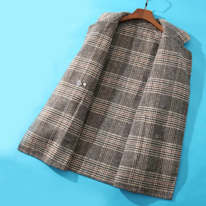 2020 Autumn Winter Women's Plaid Double-sided Wool Blends Female Handmade Loose Turn Down Collar Vintage Suit Jackets Coats
2020 Autumn Winter Women's Plaid Double-sided Wool Blends Female Handmade Loose Turn Down Collar Vintage Suit Jackets Coats
