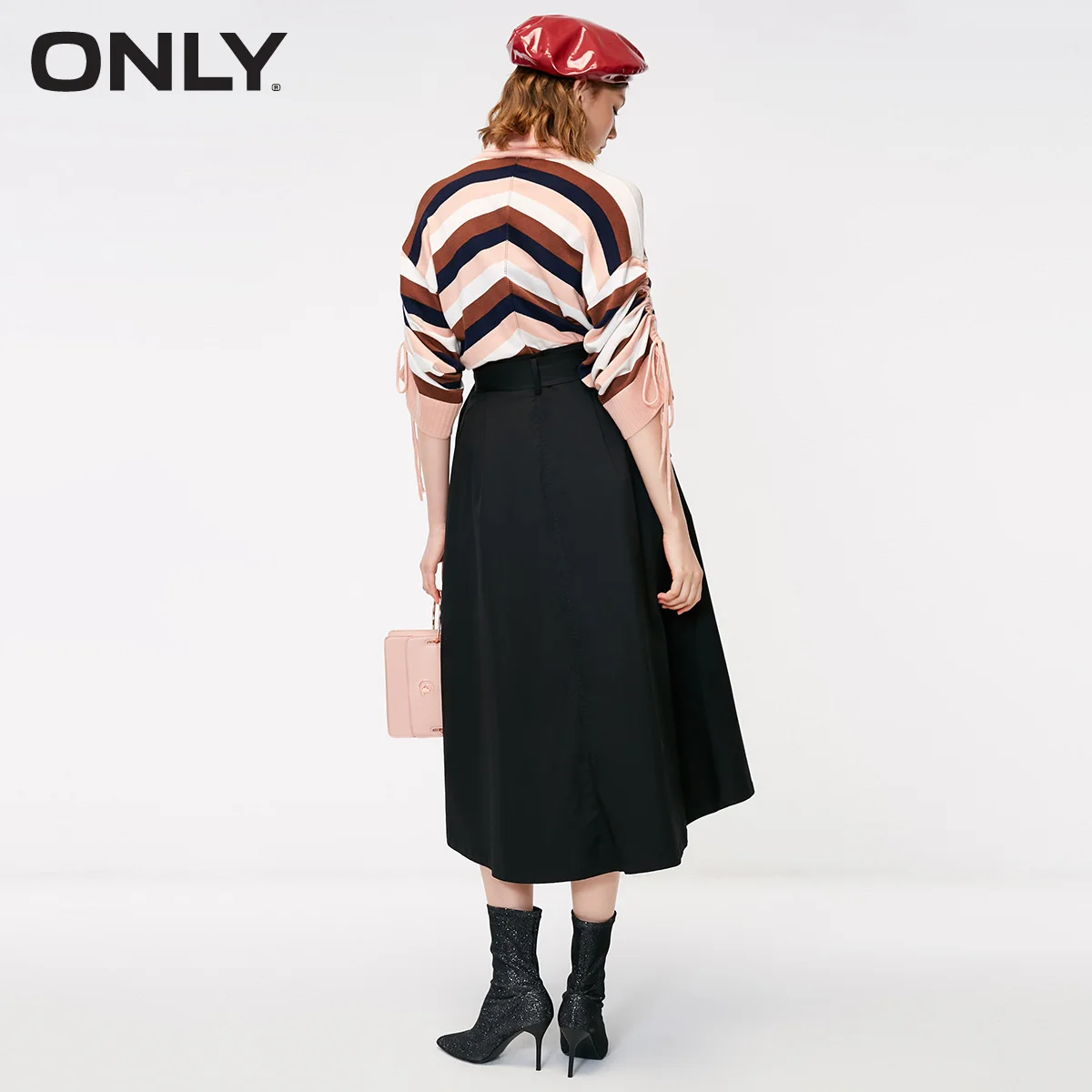 ONLY striped turtleneck design knitted sweater women | 118324554 Женская одежда