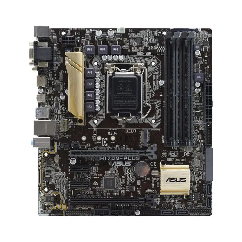 ASUS H170M-PLUS Intel H170 DDR4 64 Гб M.2 PCI-E X16 LGA 1151 i7/i5/i3 процессоры DVI HDMI USB3.0 SATA3 Micro ATX настольная материнская плата 
ASUS H170M-PLUS Intel H170 DDR4 64 Гб M.2 PCI-E X16 LGA 1151 i7/i5/i3 процессоры DVI HDMI USB3.0 SATA3 Micro ATX настольная материнская плата