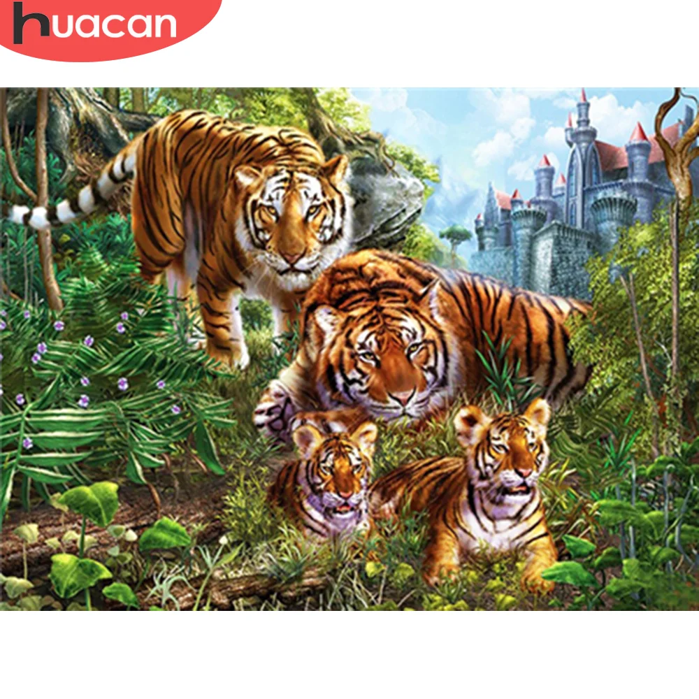 HUACAN Coloring By Number Animal Drawing On Canvas Picture By Number Forest Tiger Art HandPainted Home Decoration DIY Gift 
HUACAN Coloring By Number Animal Drawing On Canvas Picture By Number Forest Tiger Art HandPainted Home Decoration DIY Gift