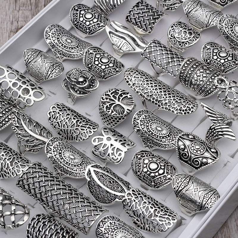 20 pcs/lot Vintage Flower Rings for Women Antique Silver Color Finger Ring Party Gifts Wholesale Dropshipping
20 pcs/lot Vintage Flower Rings for Women Antique Silver Color Finger Ring Party Gifts Wholesale Dropshipping