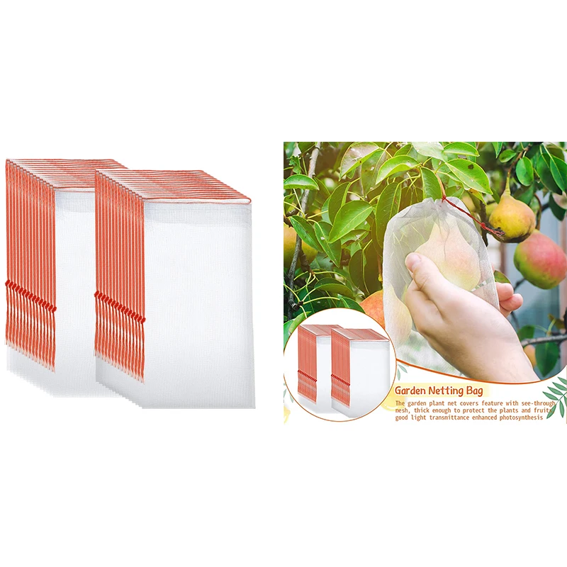 HOT SALE 30 Pieces Fruit Protection Bag with Drawstring Garden Netting Bag Garden Plant Net Cover Mesh
HOT SALE 30 Pieces Fruit Protection Bag with Drawstring Garden Netting Bag Garden Plant Net Cover Mesh