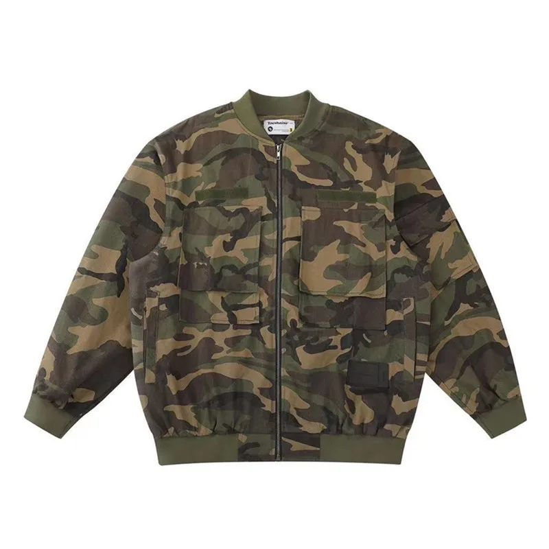 Fashion men's high street multi-pocket tooling camouflage baseball uniform oversize ladies camouflage jacket retro casual jacket
Fashion men's high street multi-pocket tooling camouflage baseball uniform oversize ladies camouflage jacket retro casual jacket