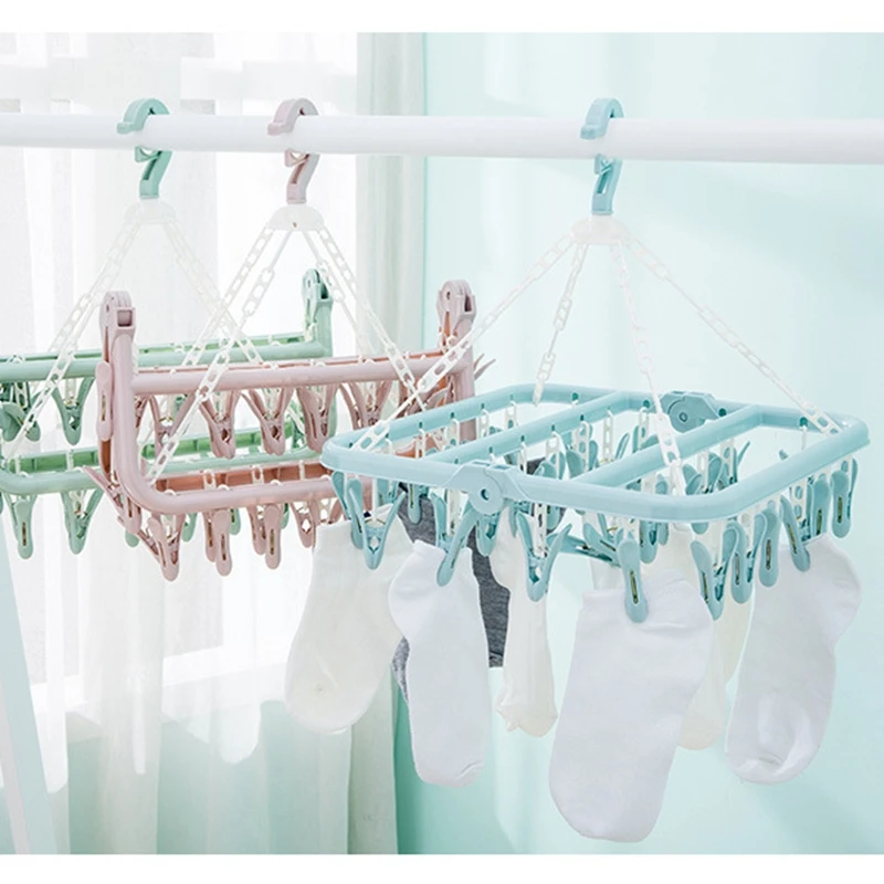 32 Clips Folding Clothes dryer Hanger Children Adults Clothes Dryer Windproof Socks Underwear Plastic Drying Rack
32 Clips Folding Clothes dryer Hanger Children Adults Clothes Dryer Windproof Socks Underwear Plastic Drying Rack