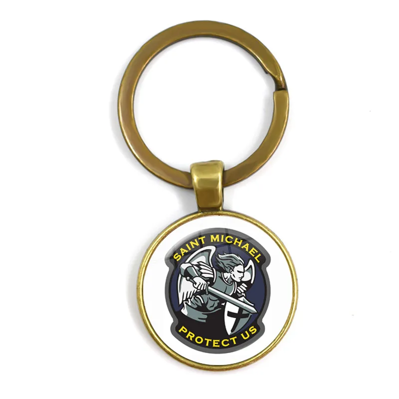 Новые мужские Брелоки для ключей Archangel St.Michael Protect Me Saint Shield Protection Charm русский Orhodox