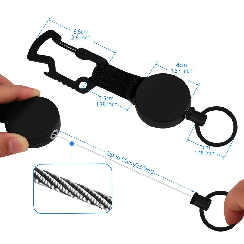 2pc Retractable Keychain stainless steel buckle Mulitifunctional Badge Reel Recoil IDCard Holder Keyring Key Chains Steel Cord
2pc Retractable Keychain stainless steel buckle Mulitifunctional Badge Reel Recoil IDCard Holder Keyring Key Chains Steel Cord