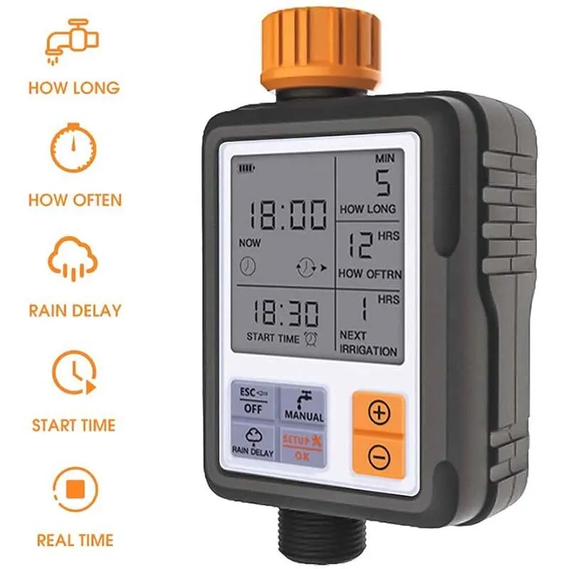 Automatic Programmable Digital Water Timer 3" Large Screen IP65 Waterproof For Garden Lawn Watering System Irrigation Timer
Automatic Programmable Digital Water Timer 3" Large Screen IP65 Waterproof For Garden Lawn Watering System Irrigation Timer