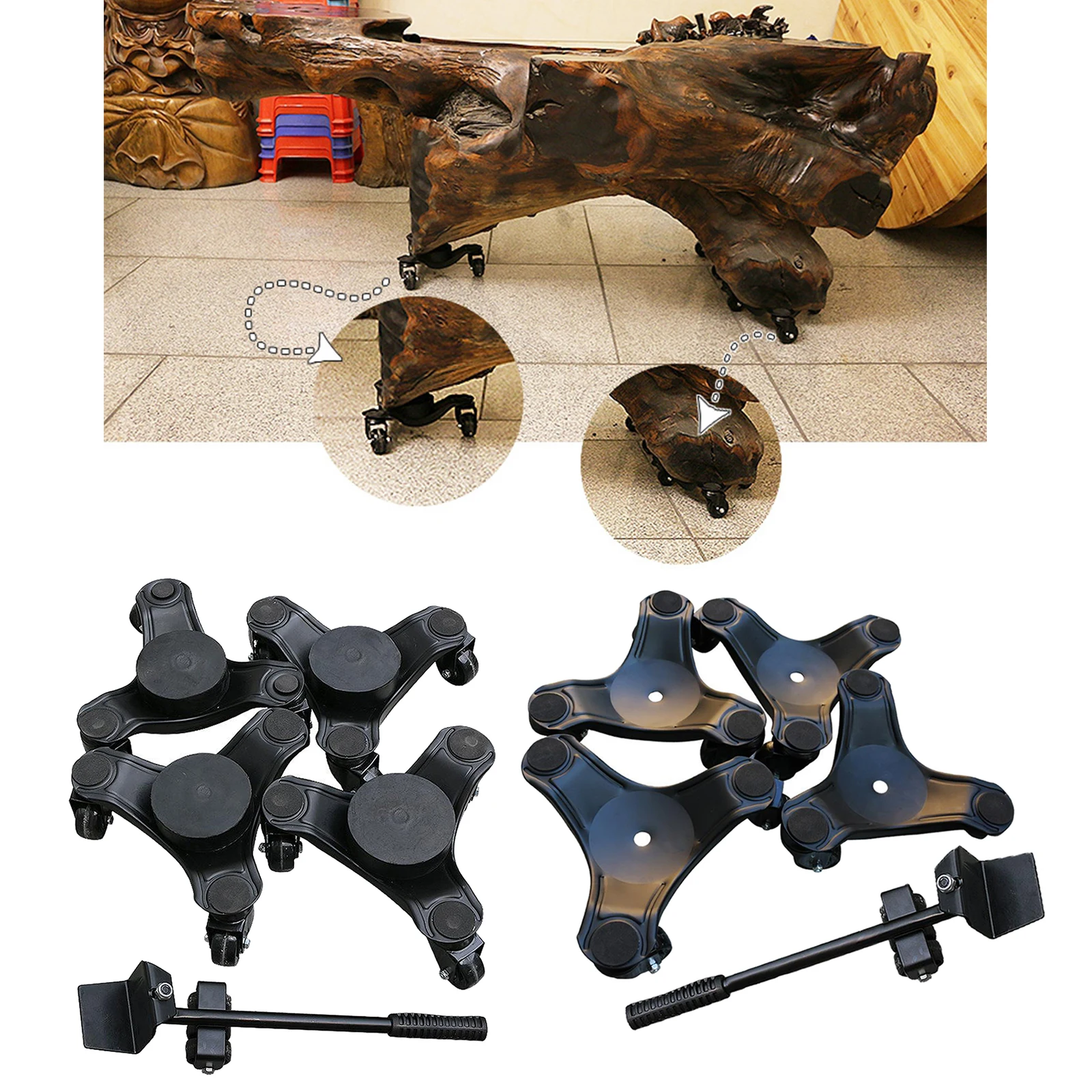 Furniture Mover Lifter Kit with 4pcs 3 Wheel Furniture Sliders, 360 Degree Rotatable
Furniture Mover Lifter Kit with 4pcs 3 Wheel Furniture Sliders, 360 Degree Rotatable