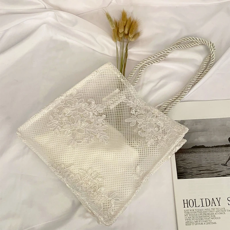 066F Casual Hollow Lace Shoulder Bag Lightweight Embroidery Flower Clutch Bags Vintage Tote Handbag Mesh Lace Bags for Women 
066F Casual Hollow Lace Shoulder Bag Lightweight Embroidery Flower Clutch Bags Vintage Tote Handbag Mesh Lace Bags for Women