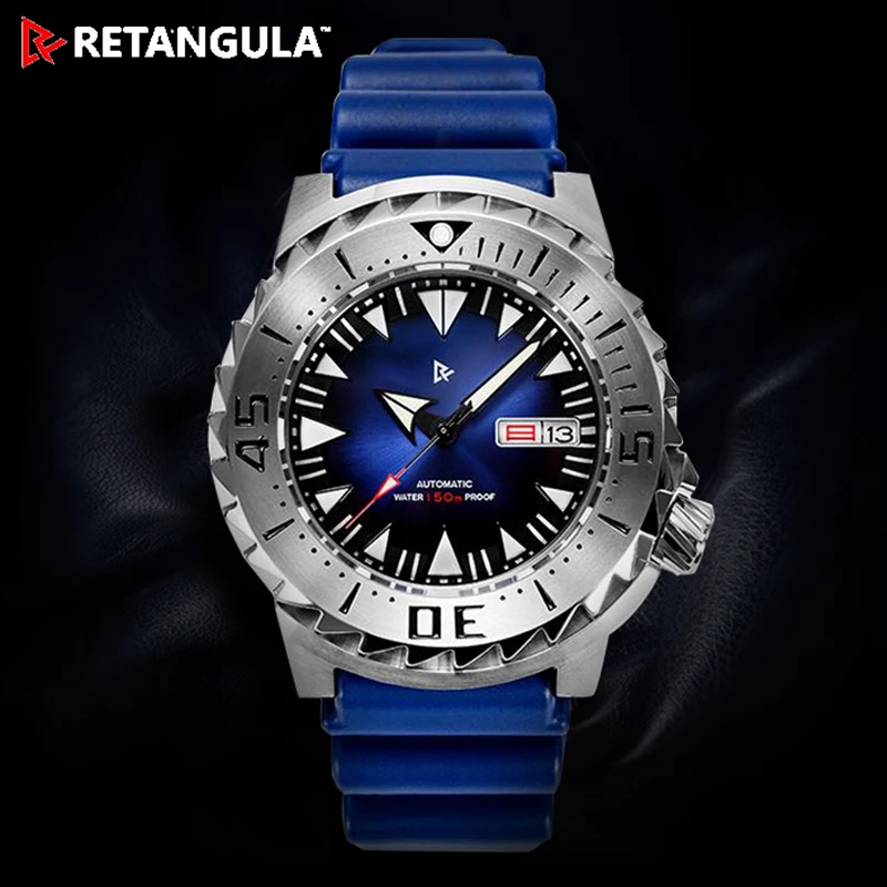 Retangula RDUNAE NH36A Men's Automatic Watch Sapphire Crystal Luminous 43mm Aluminium Bezel 150M Waterproof Diver Watches
Retangula RDUNAE NH36A Men's Automatic Watch Sapphire Crystal Luminous 43mm Aluminium Bezel 150M Waterproof Diver Watches