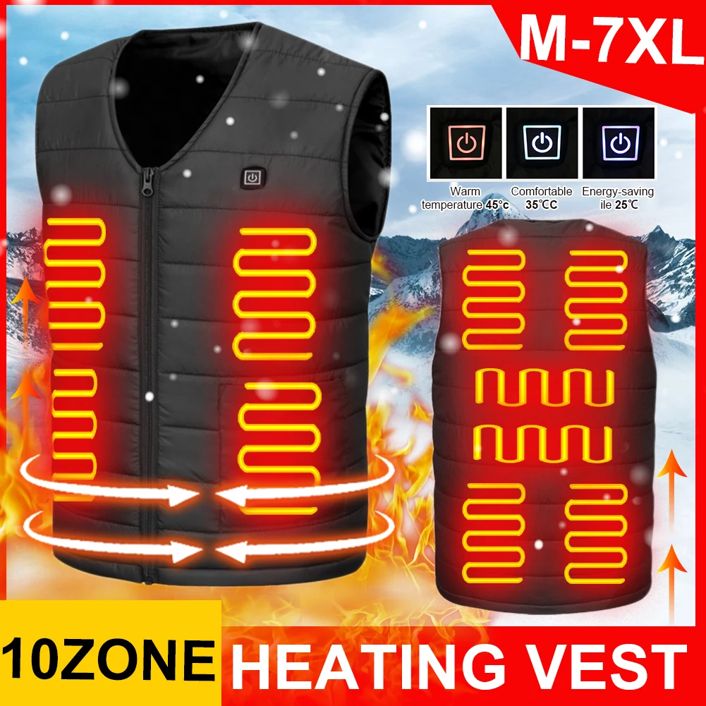 10 Heated Vest Smart Electric Heating Vest Sleeveless Jacket USB Rechargeable Unisex Outdoor Flexible Thermal Winter Warm Jacket
10 Heated Vest Smart Electric Heating Vest Sleeveless Jacket USB Rechargeable Unisex Outdoor Flexible Thermal Winter Warm Jacket