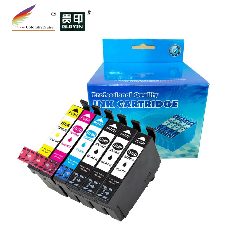 

(CPE220XL-6) T220XL 220XL T2201XL compatible Inkjet Ink Cartridge for Epson Expression Home XP-420 XP-424 XP-320 BKCMY (6 Pack)