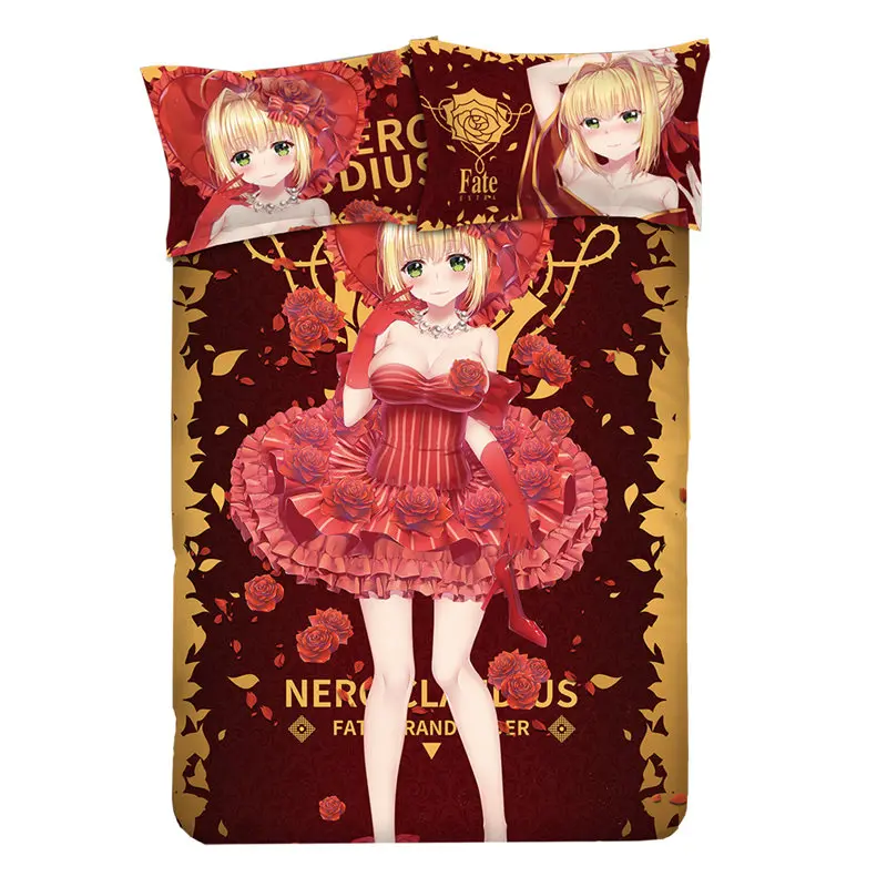 

Anime Fate/stay Night/EXTRA CCC Nero Saber Bedding Sets Twin/Queen/King 4pcs Bed Set with Pillowcase + Sheet+Duvet Cover F017B