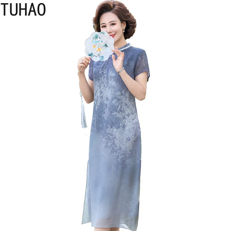 TUHAO 2021 Sumemr Mother Mom Vintage Chiffon Dress Women Casual Short Sleeve Print Retro Dresses for Woman Plus Size 4XL 3XL 
TUHAO 2021 Sumemr Mother Mom Vintage Chiffon Dress Women Casual Short Sleeve Print Retro Dresses for Woman Plus Size 4XL 3XL