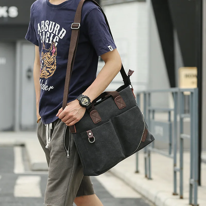 2020 Business Bag Fashion Canvas Handbag Outdoor Sports Bag Messenger Bag black Bag Shoulder Bag Student Bag School Luxury Bag
2020 Business Bag Fashion Canvas Handbag Outdoor Sports Bag Messenger Bag black Bag Shoulder Bag Student Bag School Luxury Bag