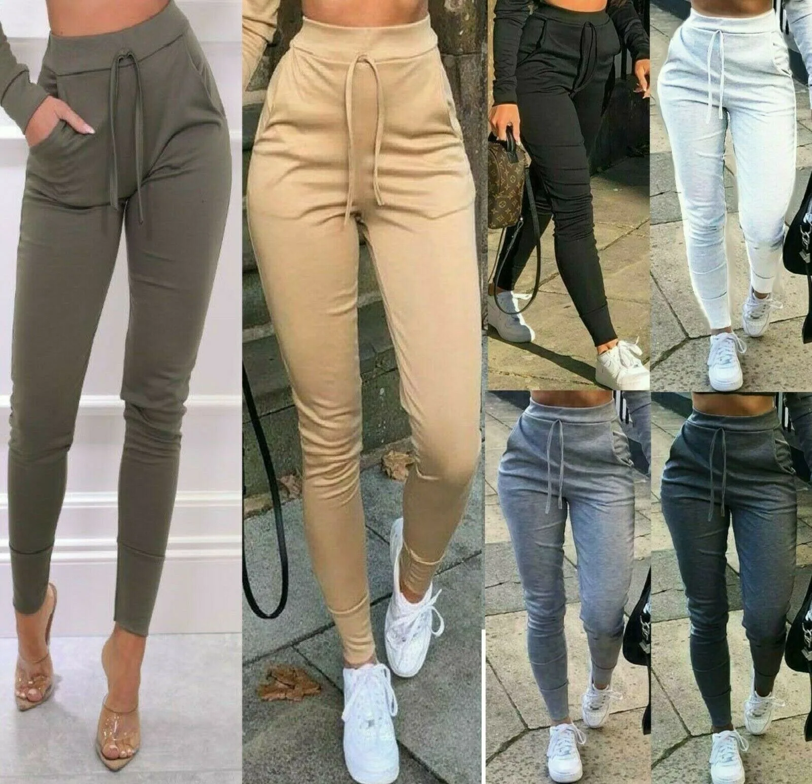 Women Jogger Pants Casual Solid Color Sport Pants Elastic Waist Ankle Cuff Tight Sweatpants with Pocket
Women Jogger Pants Casual Solid Color Sport Pants Elastic Waist Ankle Cuff Tight Sweatpants with Pocket
