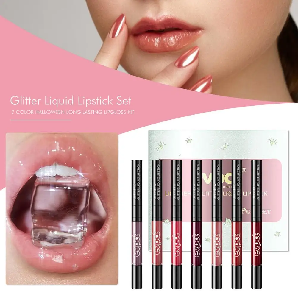 7 шт. блестящая подводка для губ, набор помад, яркий сексуальный красочный блеск для губ, два в одном, для макияжа губ
7 шт. блестящая подводка для губ, набор помад, яркий сексуальный красочный блеск для губ, два в одном, для макияжа губ