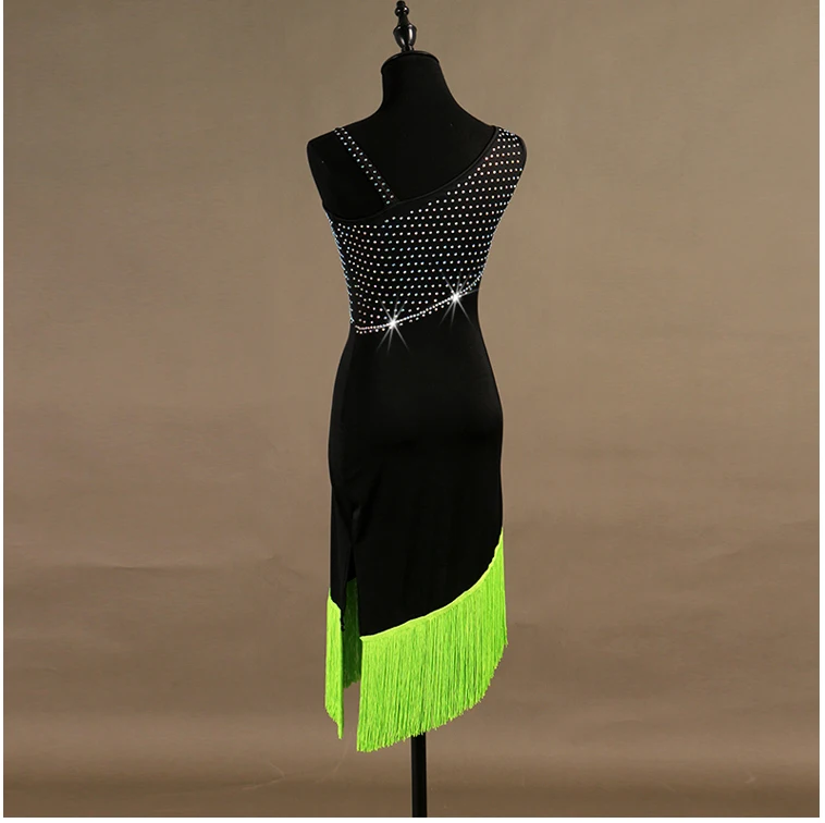 Rhinestone Latin Dance Dress Women Green Fringe Skirt Club Party Dancer Singer Entertainer Tassel Black Dresses Customizable
Rhinestone Latin Dance Dress Women Green Fringe Skirt Club Party Dancer Singer Entertainer Tassel Black Dresses Customizable