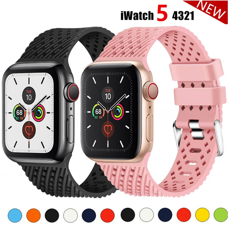Soft Silicone Band for Apple Watch Series 5 4 3 2 6 SE 38MM 42MM Breathable Sport Watchband for iWatch 4/5 38/40MM 42/44MM Strap
Soft Silicone Band for Apple Watch Series 5 4 3 2 6 SE 38MM 42MM Breathable Sport Watchband for iWatch 4/5 38/40MM 42/44MM Strap