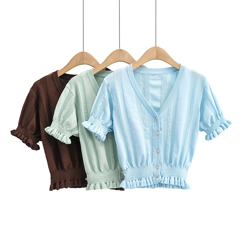 JC·KILIG 2021 Short Sleeve Cardigan Jacket Thin Solid High Waist Open Navel Hollow Single Breasted Top S3197
JC·KILIG 2021 Short Sleeve Cardigan Jacket Thin Solid High Waist Open Navel Hollow Single Breasted Top S3197