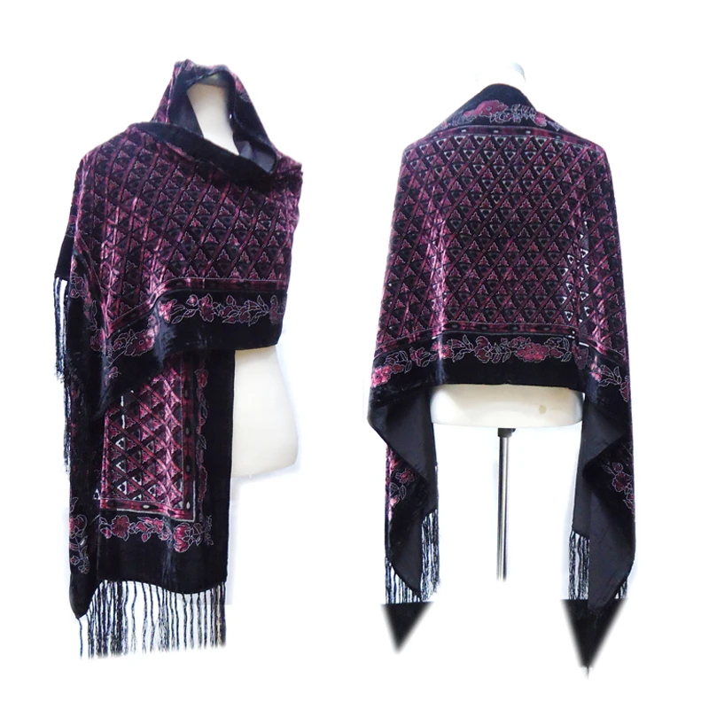 Новое поступление 176*50 женский шарф из пашмины зимний роскошный бархатный