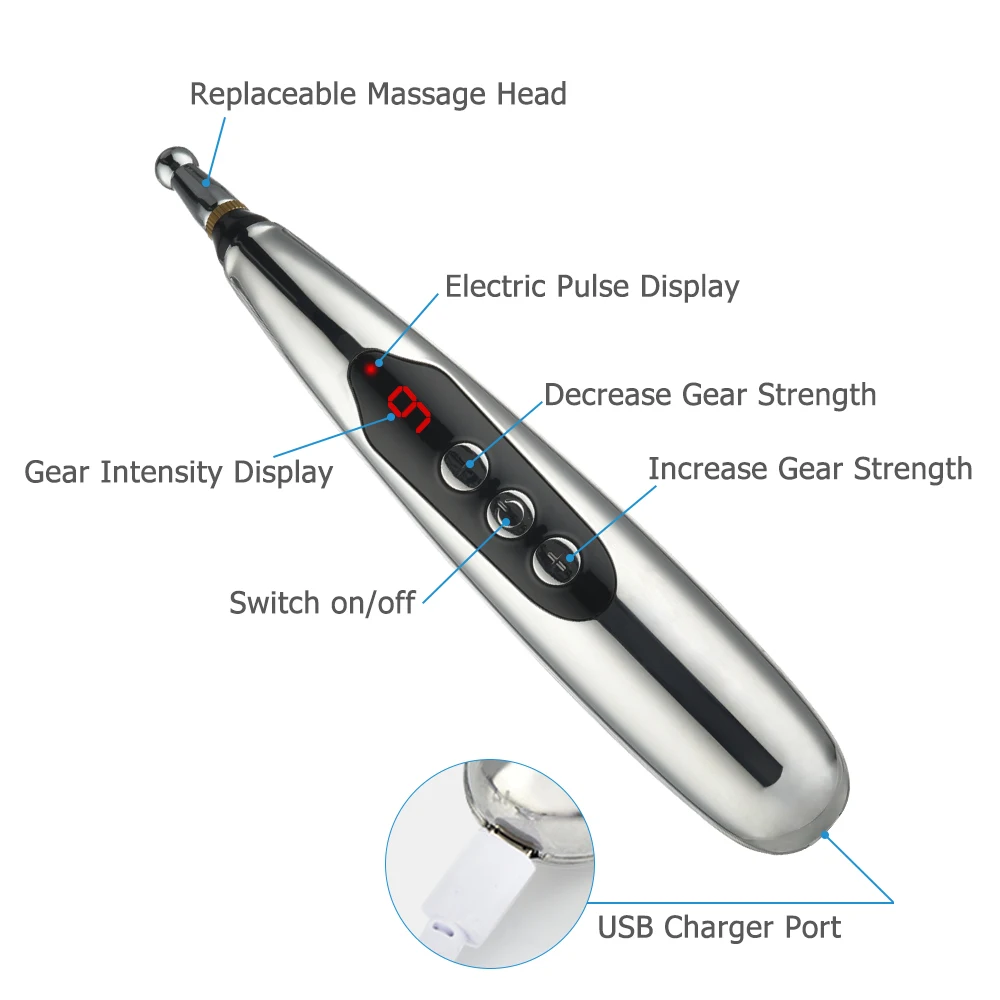 5 in 1 Electronic Acupuncture Pen Pulse Laser Magnet Therapy Massager Meridian Energy Pen Heal Scrap Guasha Pain Relief electro
5 in 1 Electronic Acupuncture Pen Pulse Laser Magnet Therapy Massager Meridian Energy Pen Heal Scrap Guasha Pain Relief electro