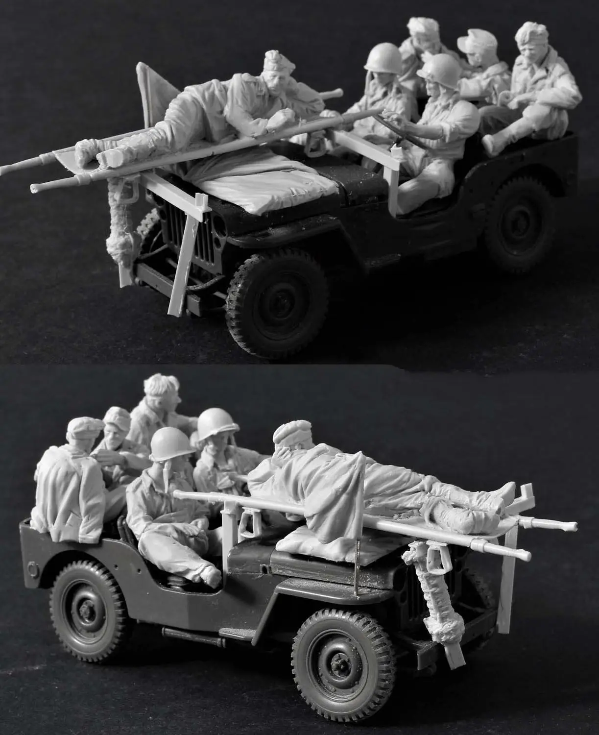 1/35 сборный Набор фигурок из смолы для солдат (не включает автомобиль)|Наборы