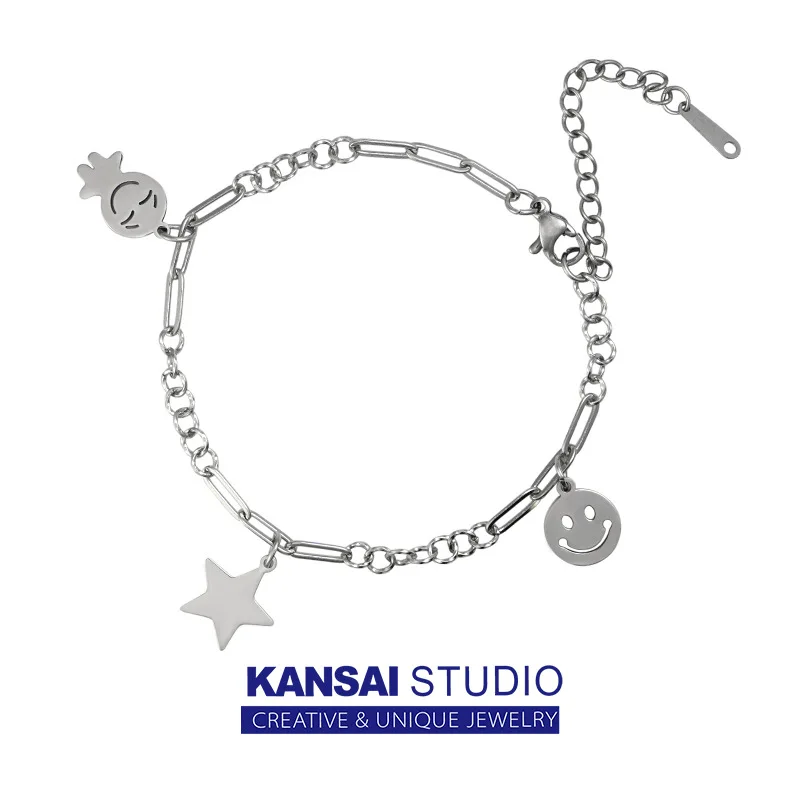 Модный простой сшиваемый браслет со звездами и улыбающимся лицом, солнечная кукла, студенческий темпераментный Джокер в стиле Ins, хип-хоп, к... 
Модный простой сшиваемый браслет со звездами и улыбающимся лицом, солнечная кукла, студенческий темпераментный Джокер в стиле Ins, хип-хоп, к...