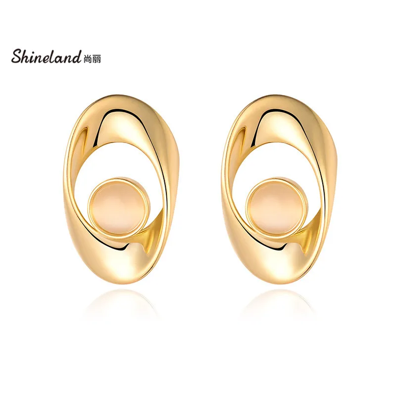 Shineland Elegant Stone Metal Stud Earrings Hot Fashion Simple Geometry High Quality Daily Jewelry for Women Girl Female Gift
Shineland Elegant Stone Metal Stud Earrings Hot Fashion Simple Geometry High Quality Daily Jewelry for Women Girl Female Gift