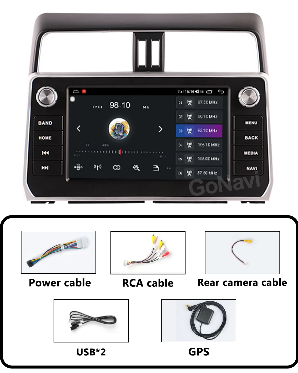 GoNavi android 11 car radio Central Multimedia intelligent system tonch screen with gps MP5 carplay For Toyota Prado 2018-2020
GoNavi android 11 car radio Central Multimedia intelligent system tonch screen with gps MP5 carplay For Toyota Prado 2018-2020