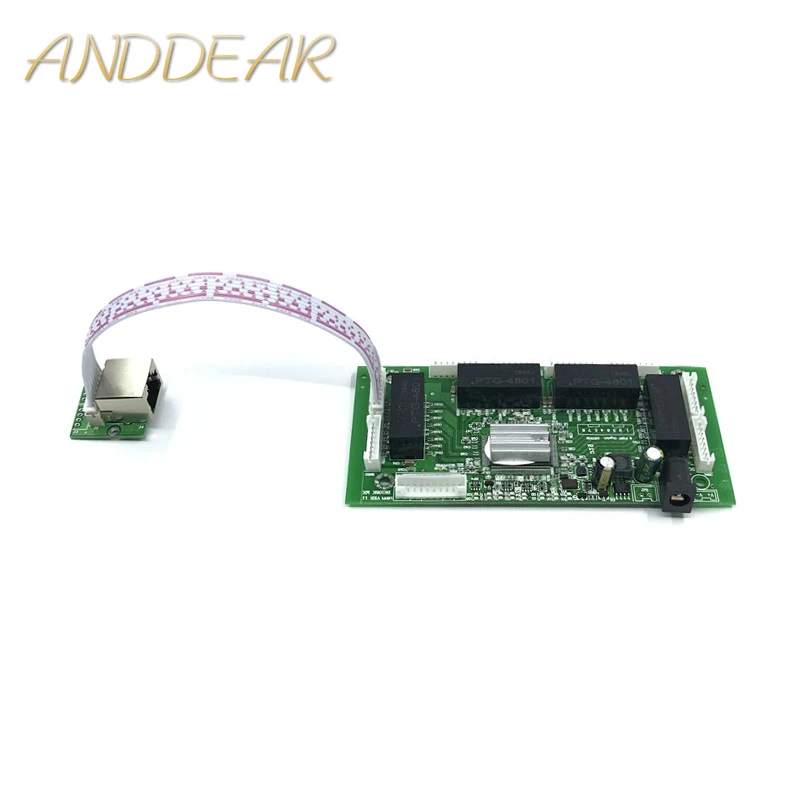 8-портовый гигабитный Ethernet коммутатор OEM PBC с 8-контактным ходовым разъемом