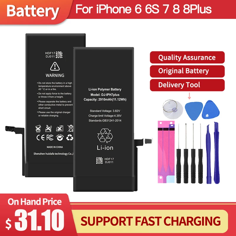 DEJI High Capacity Phone Battery For iPhone 6S 6 7 8 Plus X Replacement Battery For iPhone 5 5S SE XR XS 11 Pro Max Batterie
DEJI High Capacity Phone Battery For iPhone 6S 6 7 8 Plus X Replacement Battery For iPhone 5 5S SE XR XS 11 Pro Max Batterie