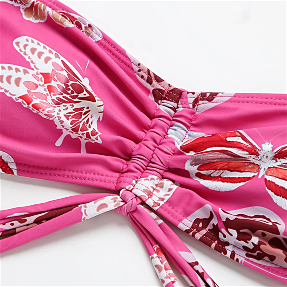 Butterfly Bandeau Bikinis Women Band Push Up Swimwear High Waist Bathing Suit With Shorts Drawstring Swimsuit Beach Wear Biquini
Butterfly Bandeau Bikinis Women Band Push Up Swimwear High Waist Bathing Suit With Shorts Drawstring Swimsuit Beach Wear Biquini