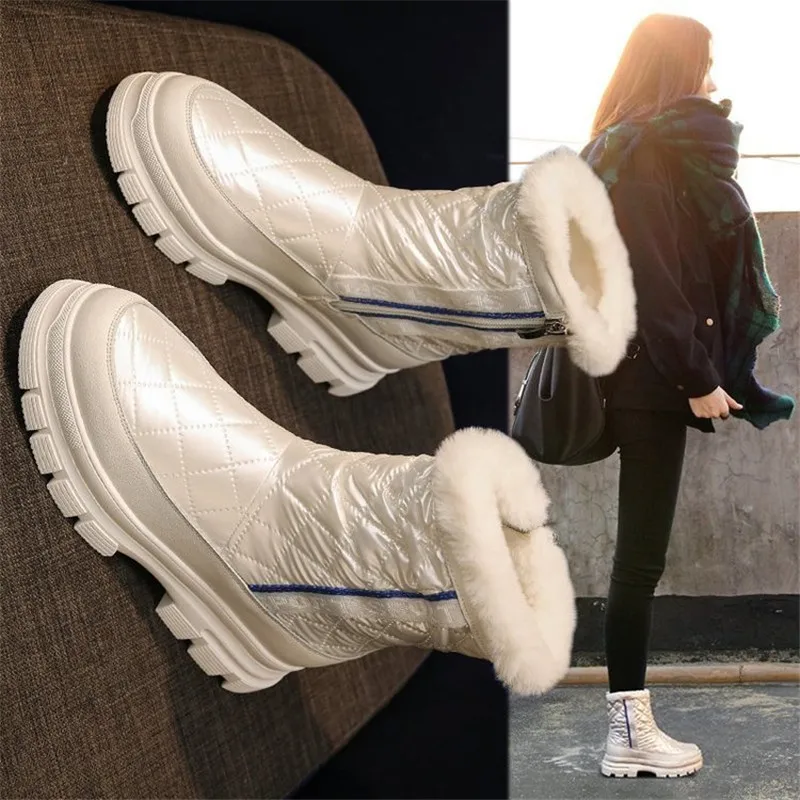 Winter New Women Thick Plush Keep Warm Snow Boots Comfortable Outdoor Platform Waterproof Ankle Boots 4cm Wedges Female Shoes
Winter New Women Thick Plush Keep Warm Snow Boots Comfortable Outdoor Platform Waterproof Ankle Boots 4cm Wedges Female Shoes