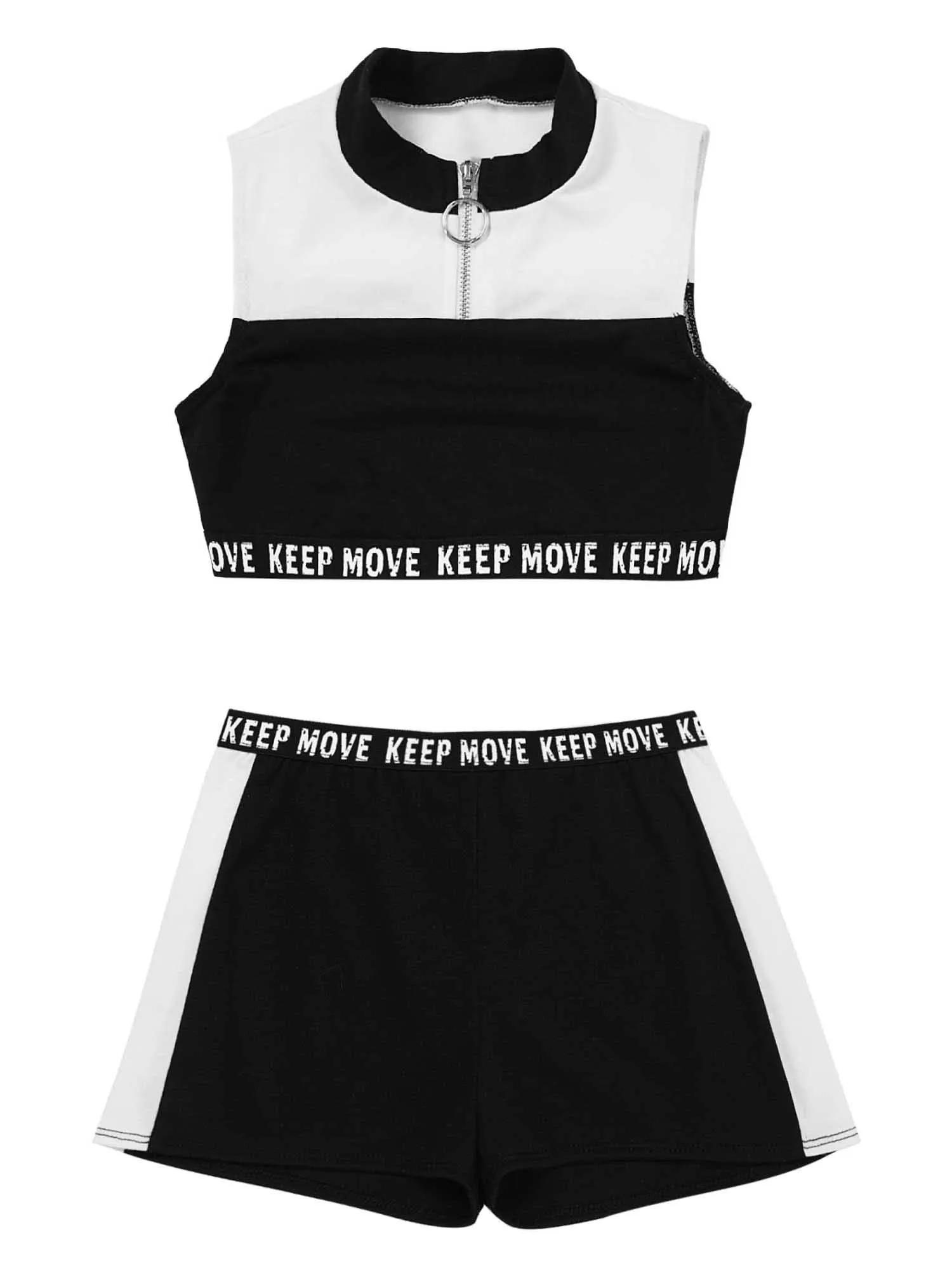 6-14Y Kids Girls Cheerleading uniform Mock Neck Sleeveless Zipper Colorblock Vest And Shorts Set Sportswear
6-14Y Kids Girls Cheerleading uniform Mock Neck Sleeveless Zipper Colorblock Vest And Shorts Set Sportswear